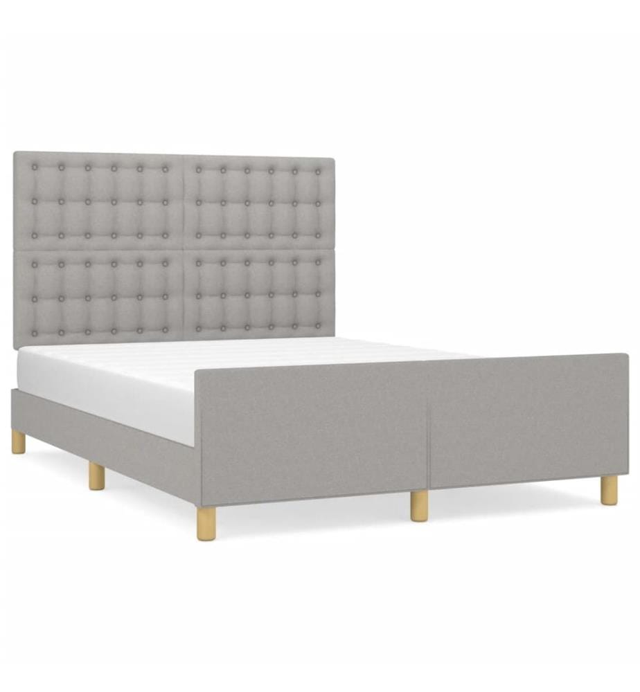 Bettgestell ohne Matratze Hellgrau 140x200 cm Stoff