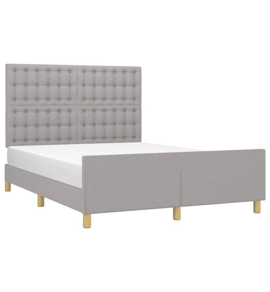 Bettgestell ohne Matratze Hellgrau 140x200 cm Stoff