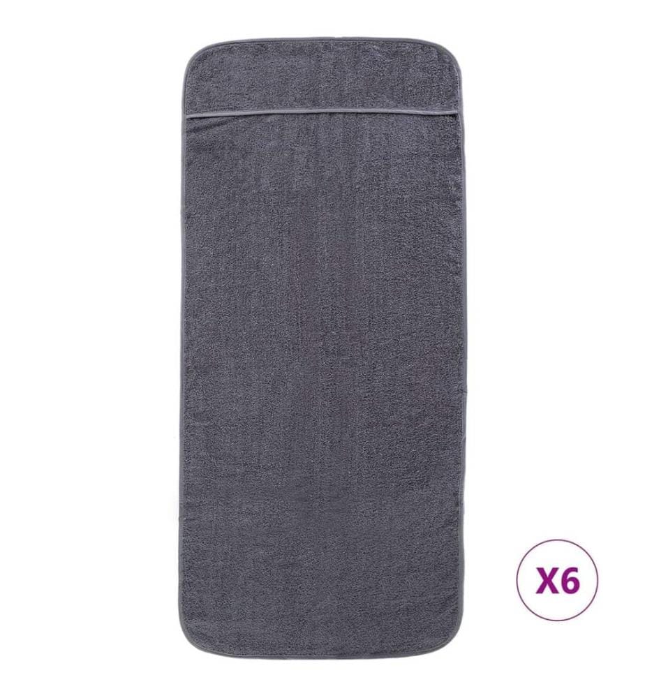Strandtücher 6 Stk. Anthrazit 60x135 cm Stoff 400 GSM
