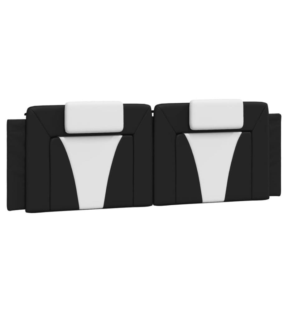Lit Viana avec matelas noir et blanc 160x200 cm similicuir