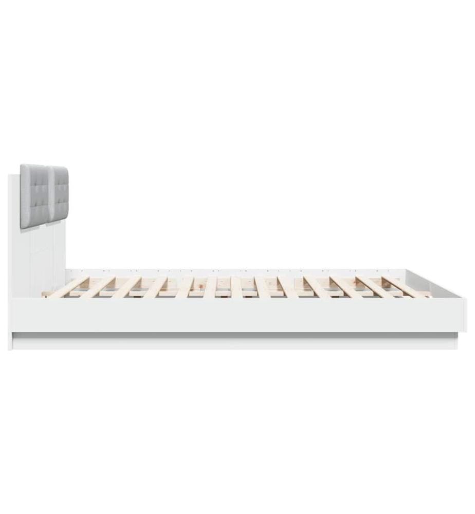 Bettgestell mit Kopfteil Weiss 160x200 cm Holzwerkstoff