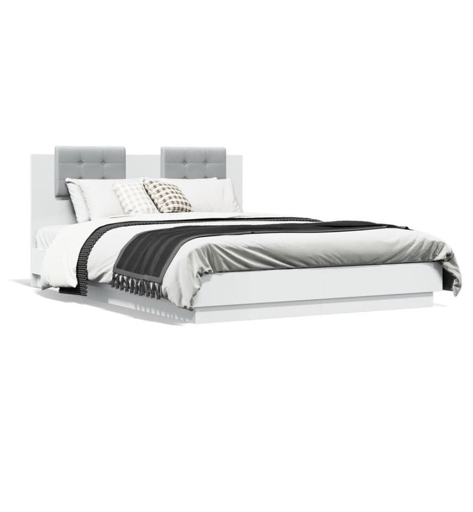 Cadre de lit sans matelas blanc 140x200 cm
