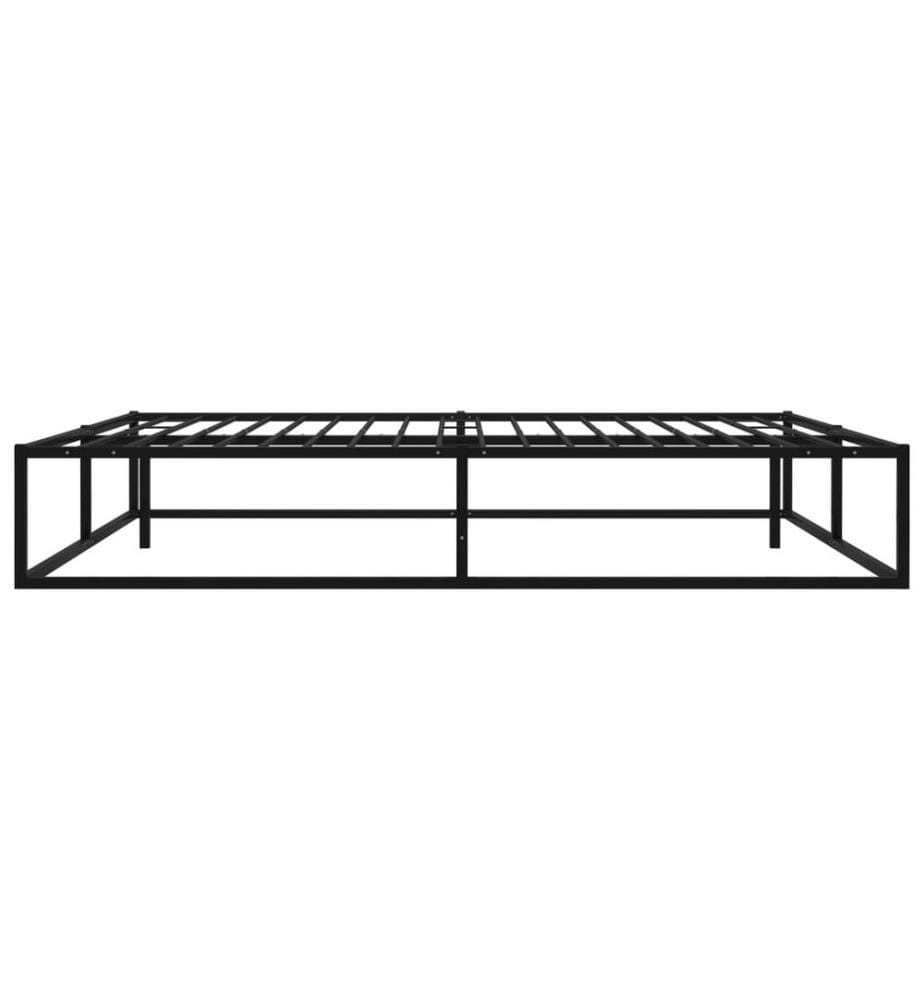 Cadre de lit sans matelas noir métal 160x200 cm