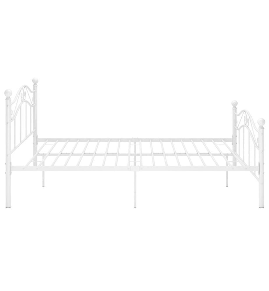 Cadre de lit sans matelas blanc métal 120x200 cm