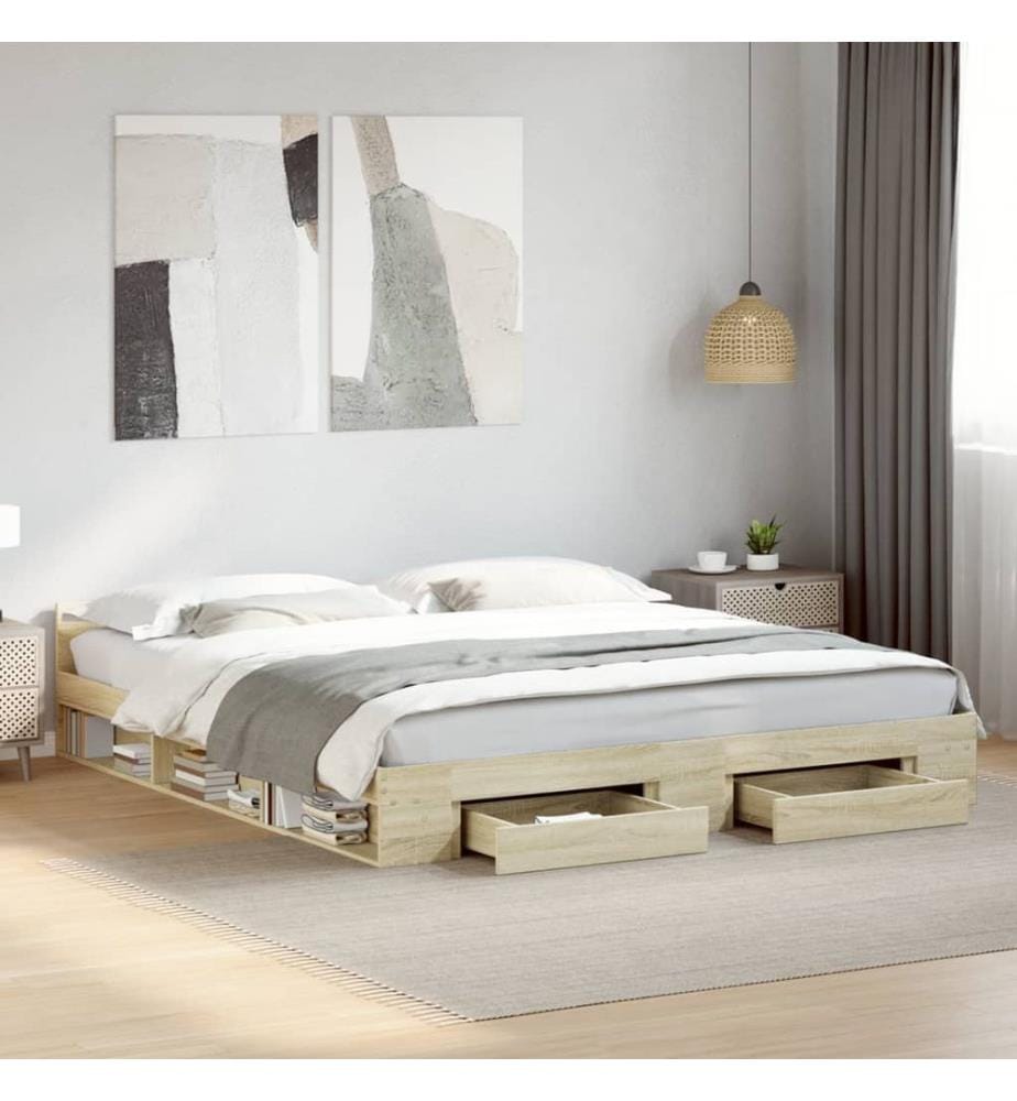 Bettgestell mit Schubladen Sonoma-Eiche 180x200cm Holzwerkstoff