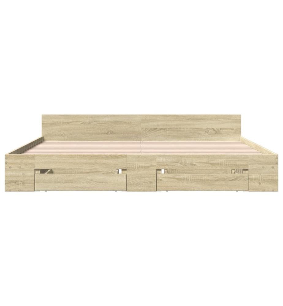 Bettgestell mit Schubladen Sonoma-Eiche 180x200cm Holzwerkstoff