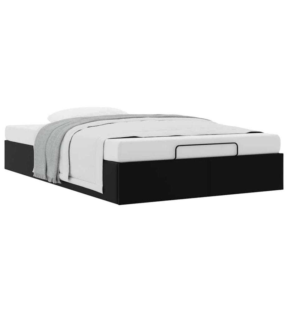 Ottoman-Bett ohne Matratze Schwarz 120x200 cm Kunstleder
