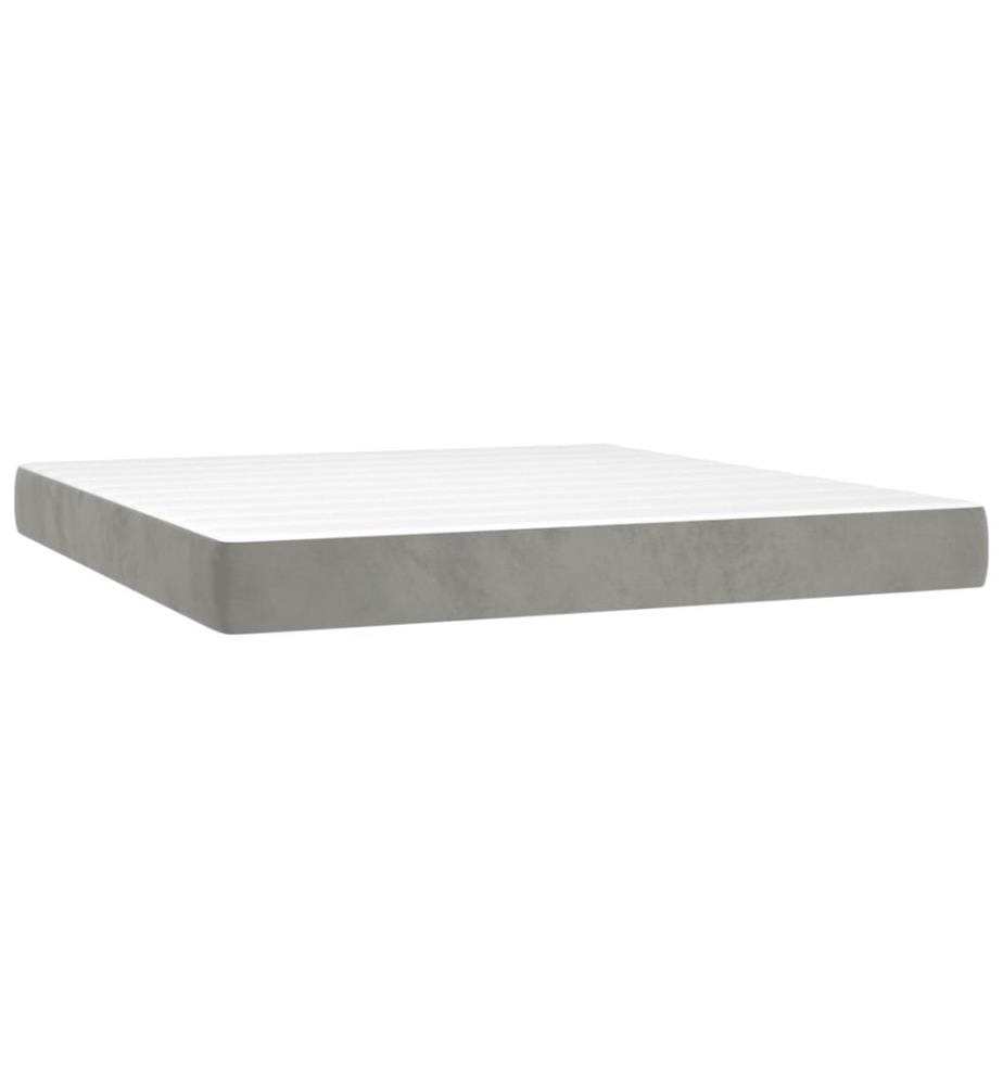 Matelas de lit à ressorts ensachés fermeté moyenne Gris clair 160x200x20 cm