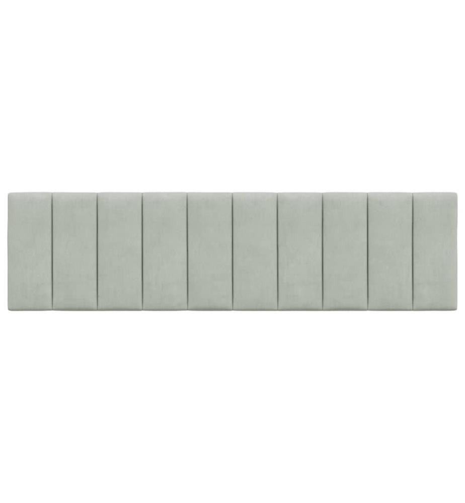 Coussin de tête de lit Hanko gris clair 180 cm velours