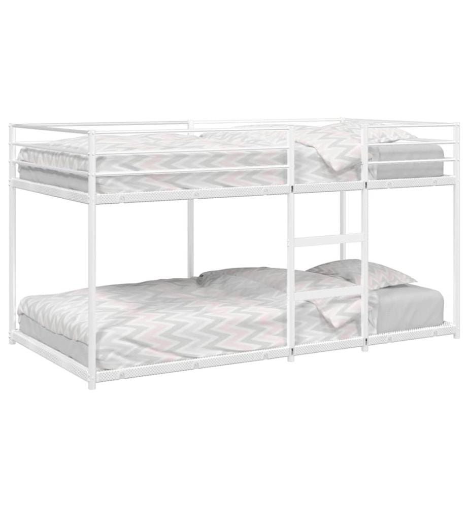 Lit superposé sans matelas blanc 90x200 cm acier
