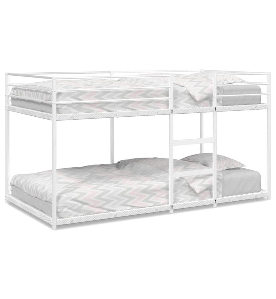 Lit superposé sans matelas blanc 90x200 cm acier