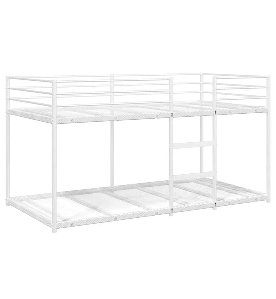 Lit superposé sans matelas blanc 90x200 cm acier
