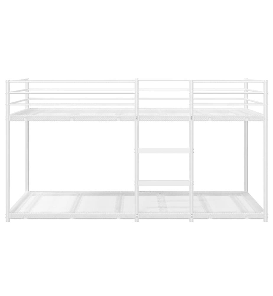 Lit superposé sans matelas blanc 90x200 cm acier