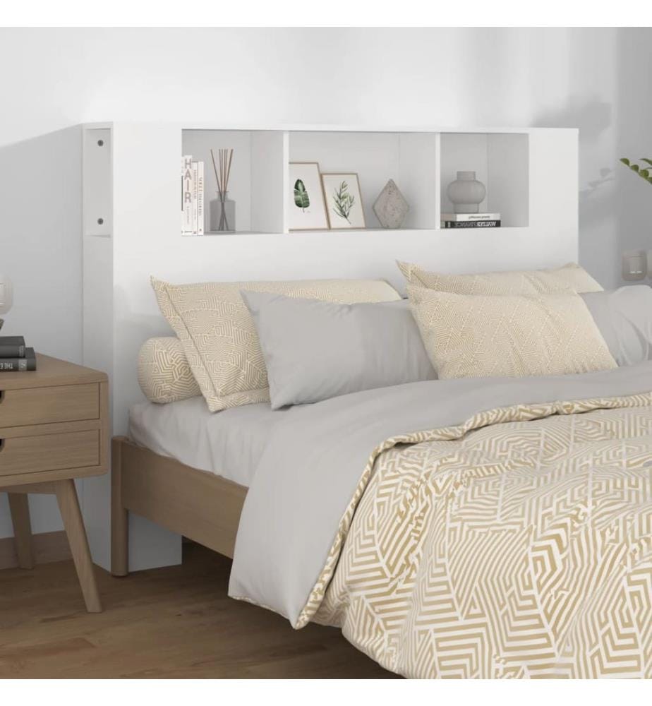 Armoire de tête de lit Blanc 140x18,5x104,5 cm