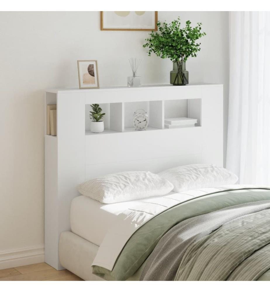 LED-Kopfteil Weiss 120x18,5x103,5 cm Holzwerkstoff