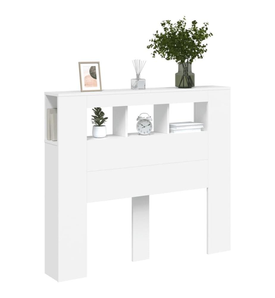 LED-Kopfteil Weiss 120x18,5x103,5 cm Holzwerkstoff