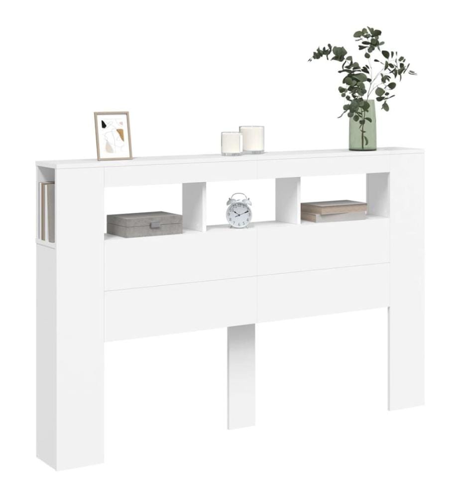 LED-Kopfteil Weiss 160x18,5x103,5 cm Holzwerkstoff