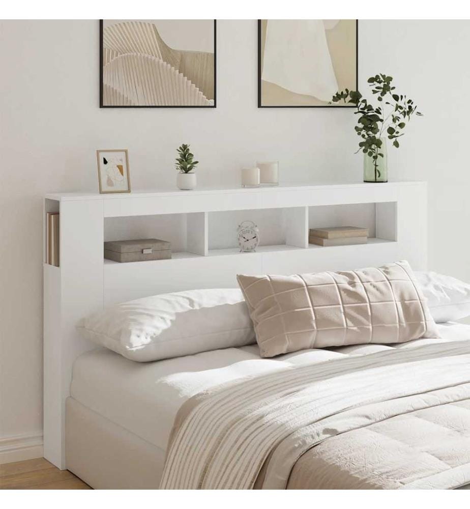 LED-Kopfteil Weiss 180x18,5x103,5 cm Holzwerkstoff