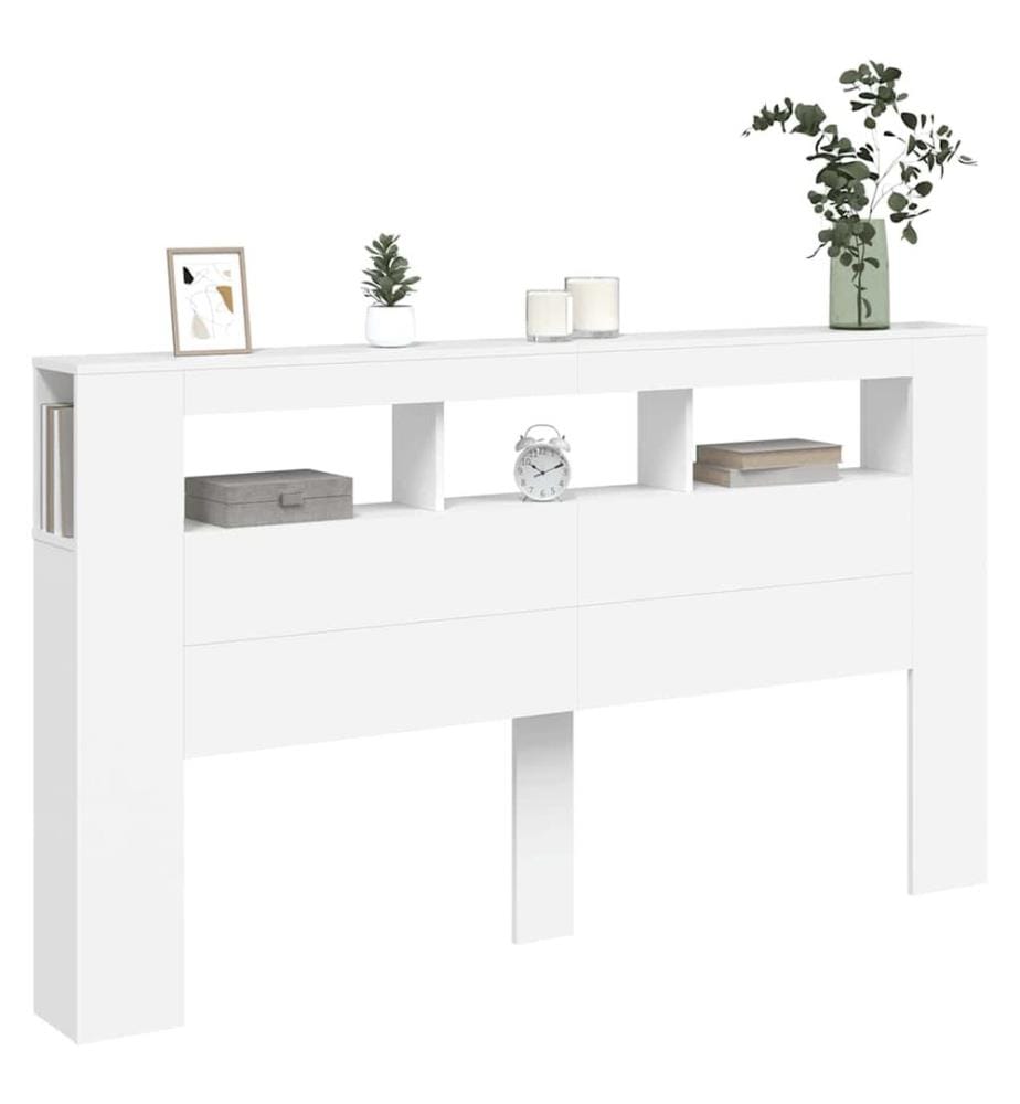 LED-Kopfteil Weiss 180x18,5x103,5 cm Holzwerkstoff