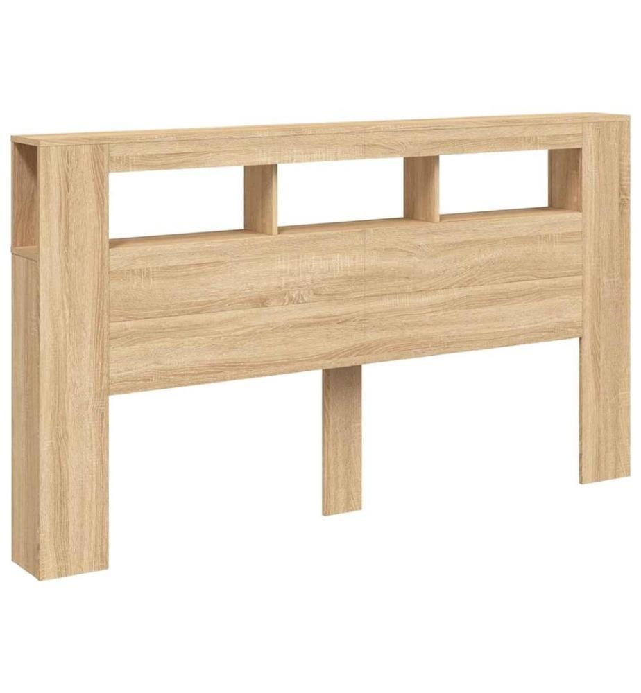 Tête de lit à LED chêne sonoma 180x18,5x103,5cm bois ingénierie