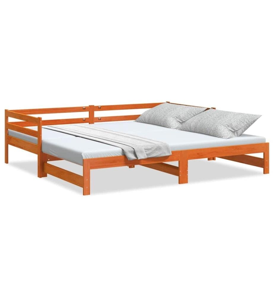 Lit de jour et lit gigogne sans matelas 90x200 cm bois massif