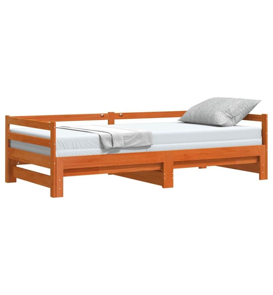 Lit de jour et lit gigogne sans matelas 90x200 cm bois massif
