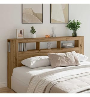 LED-Kopfteil Artisan-Eiche 200x18,5x103,5 cm Holzwerkstoff