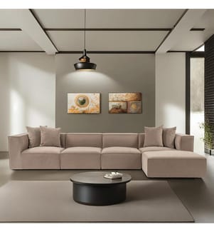Sora Corner Sofa - Cappuccino