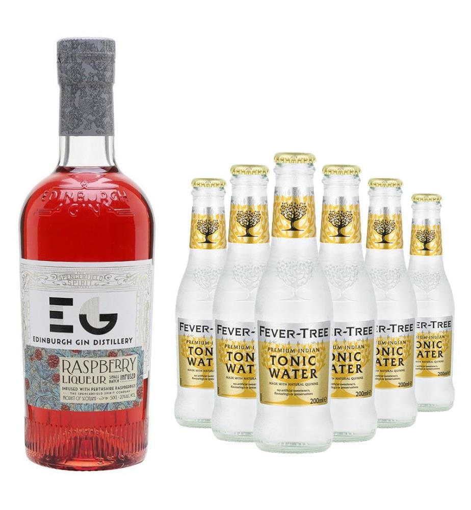 Edinburgh Raspberry & 6 Fevertree Indian Tonic - 50 cl + 6 x 20 cl