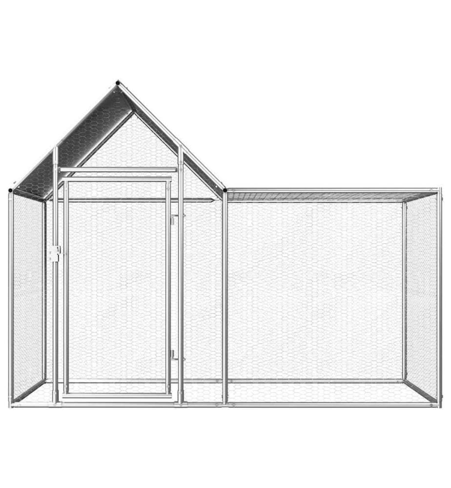 Poulailler 2 x 1 x 1,5 m Acier galvanisé