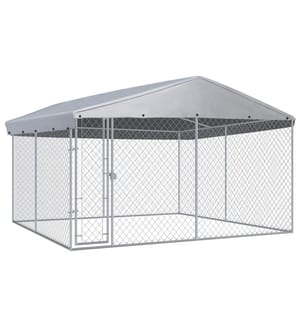 Outdoor-Hundezwinger mit Überdachung 382x382x225 cm