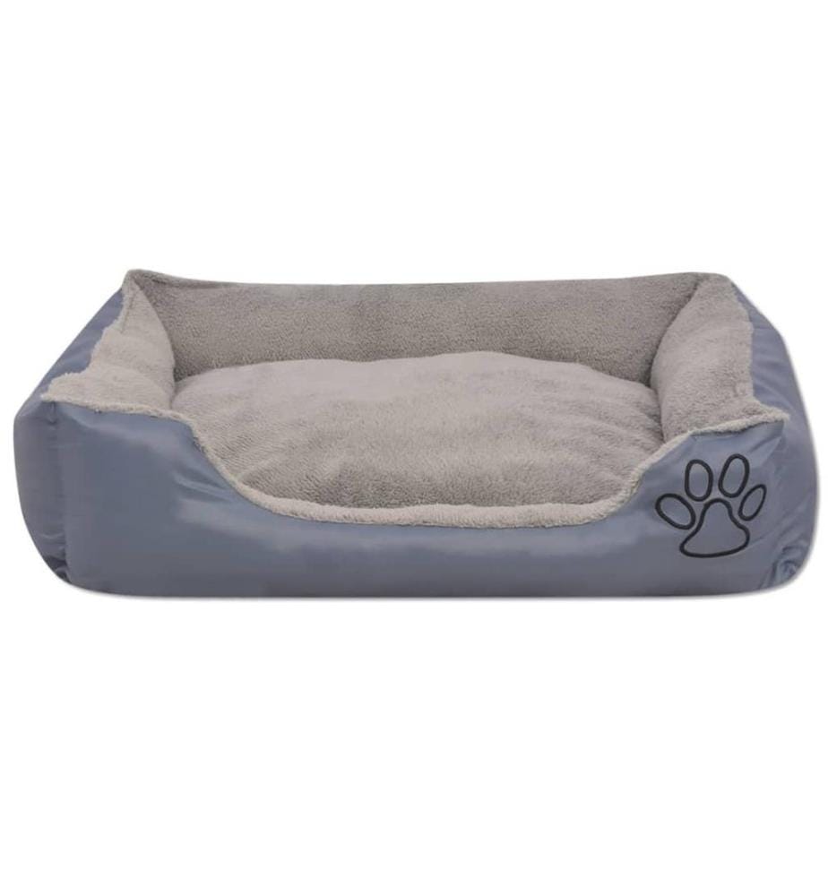 Hundebett mit gepolstertem Kissen Grösse XXL Grau