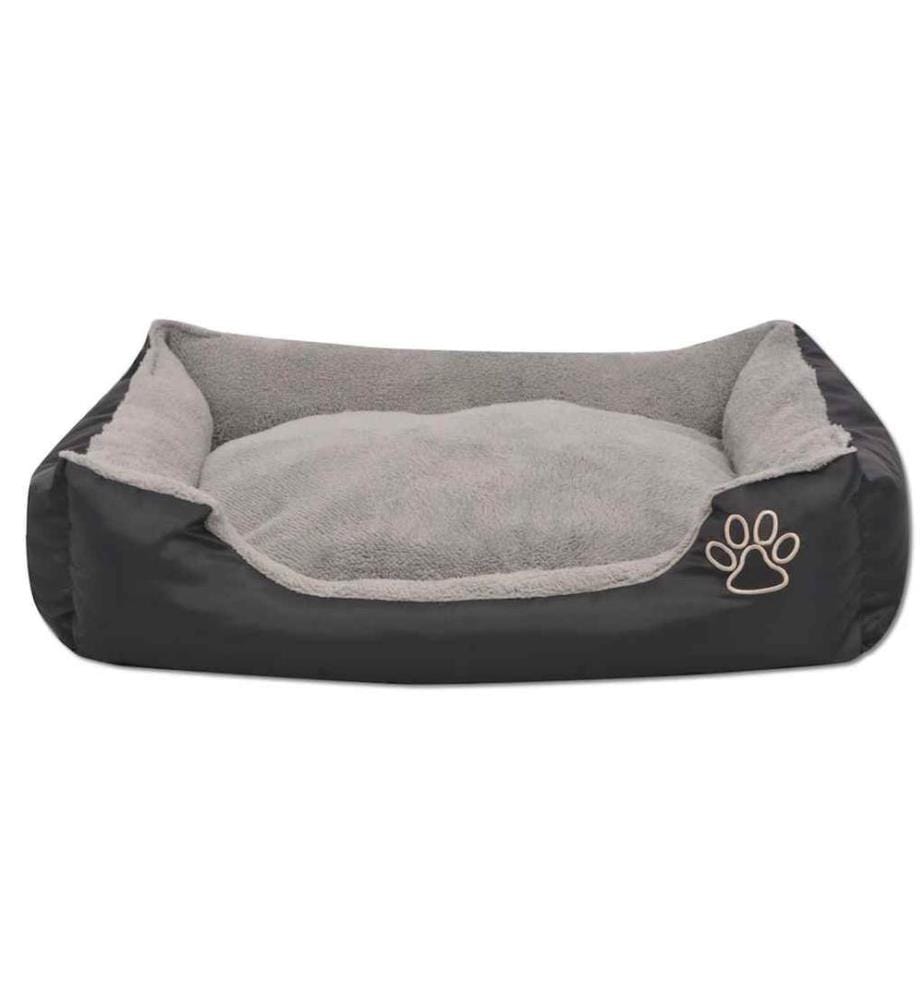 Lit pour chiens avec coussin rembourré Taille L Noir