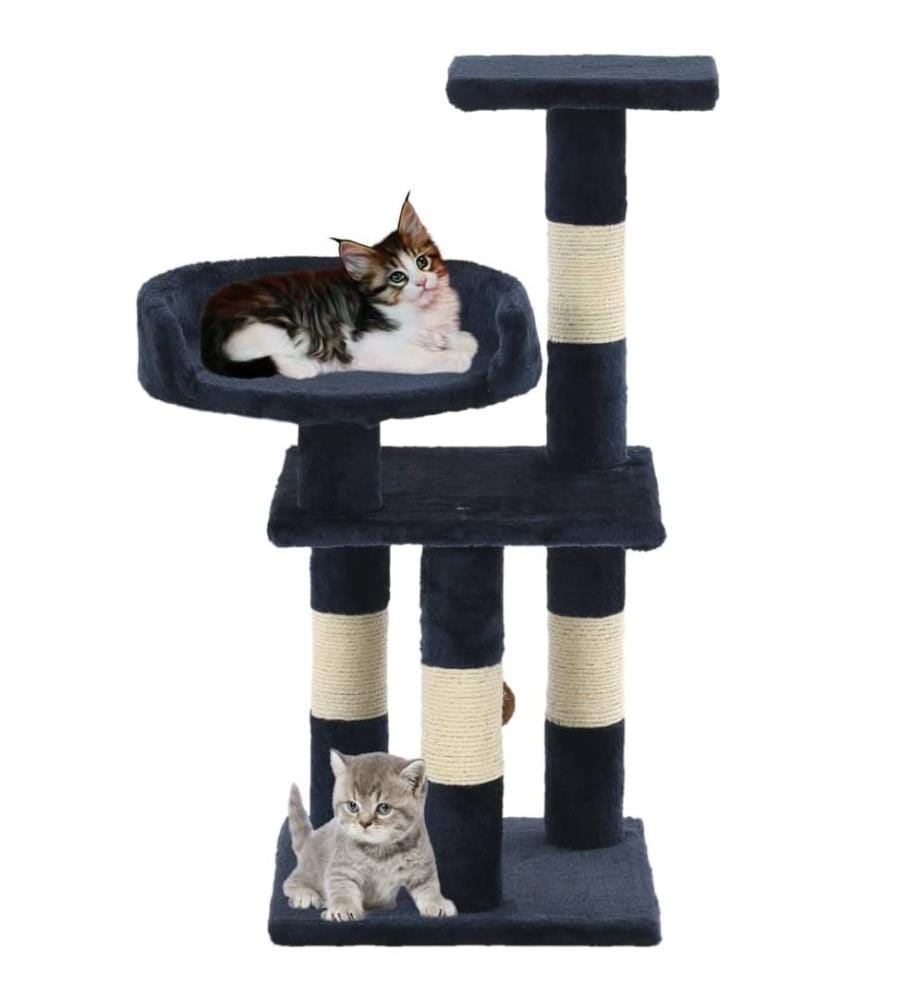 Katzen-Kratzbaum mit Sisal-Säulen 65 cm Blau