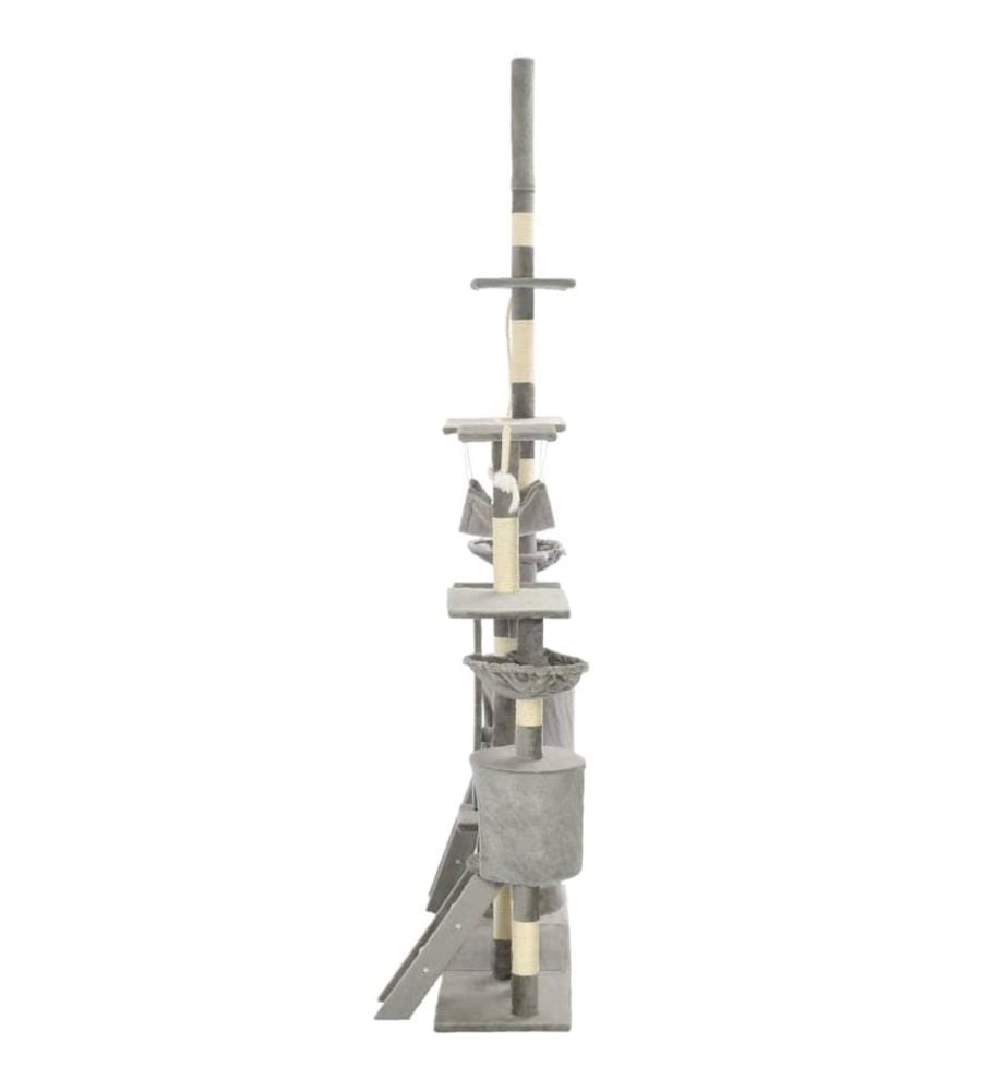 Katzen-Kratzbaum mit Sisal-Kratzsäulen 230 - 250 cm Grau