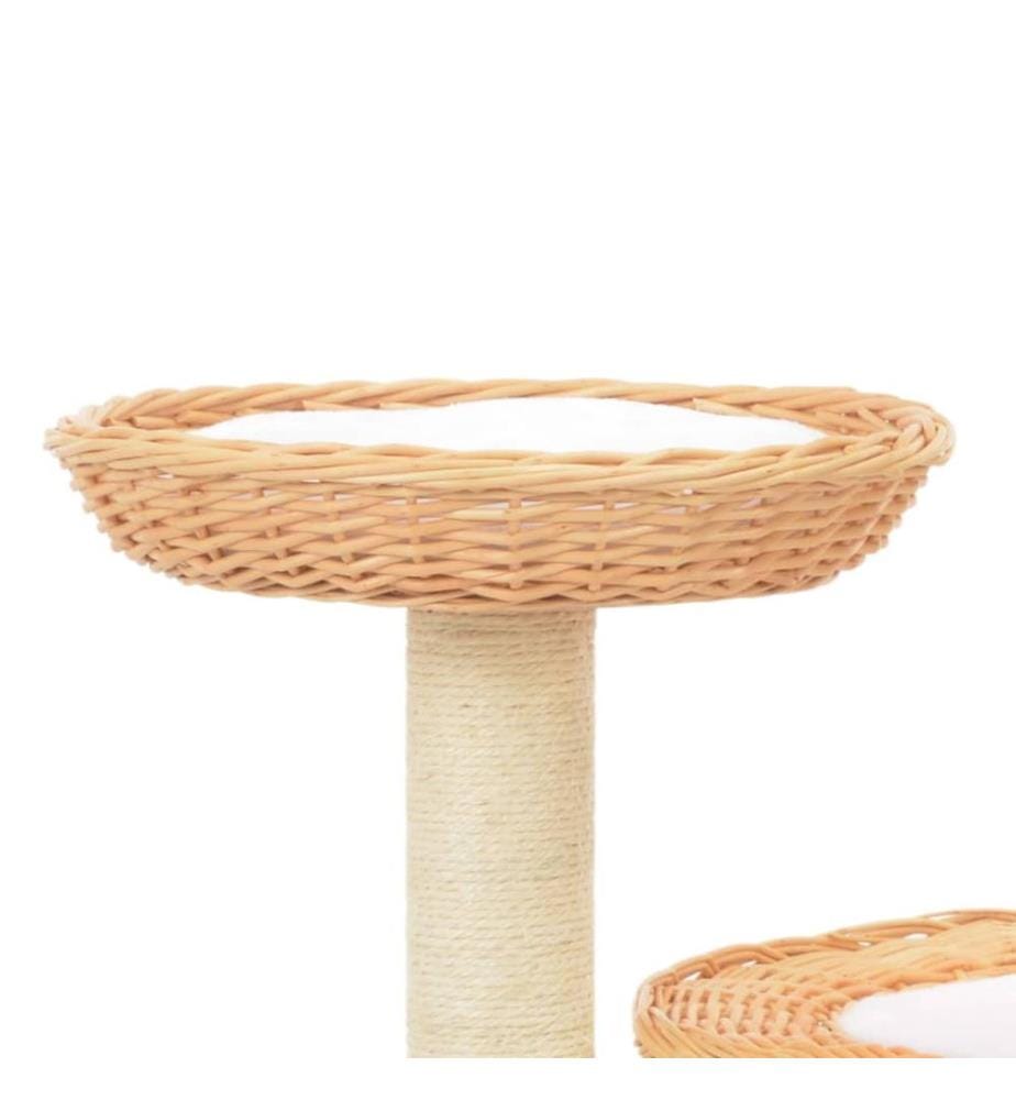 Arbre à chat avec griffoir en sisal Naturel Bois de saule