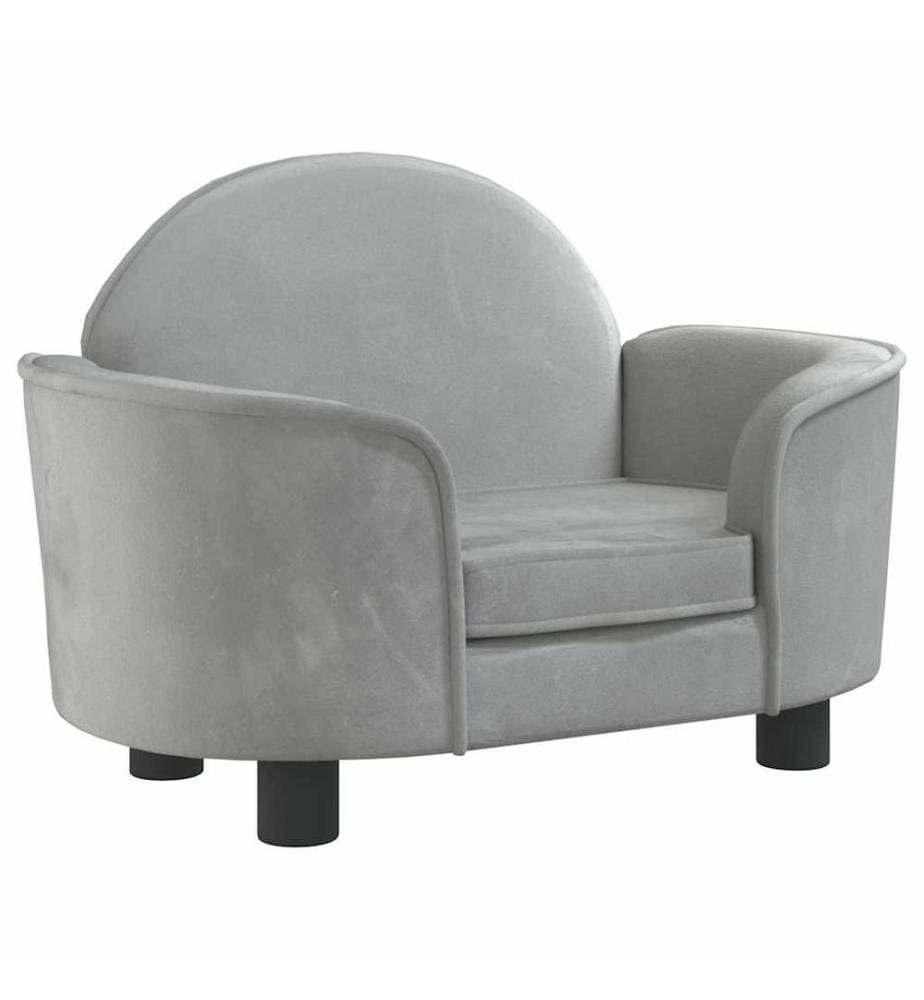 Hundebett Hellgrau 66x40x45 cm Samt