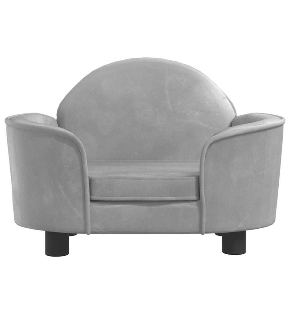 Hundebett Hellgrau 66x40x45 cm Samt