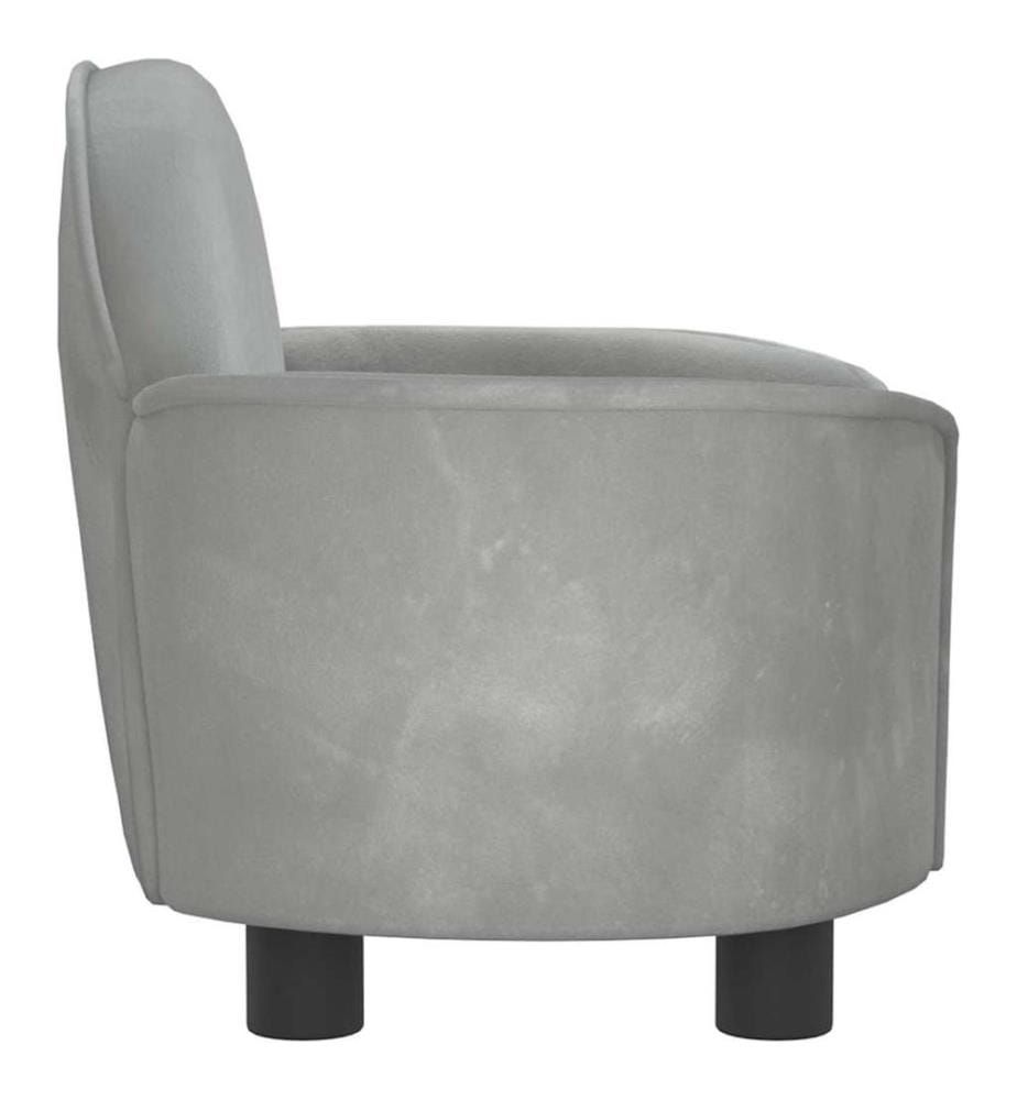 Hundebett Hellgrau 66x40x45 cm Samt