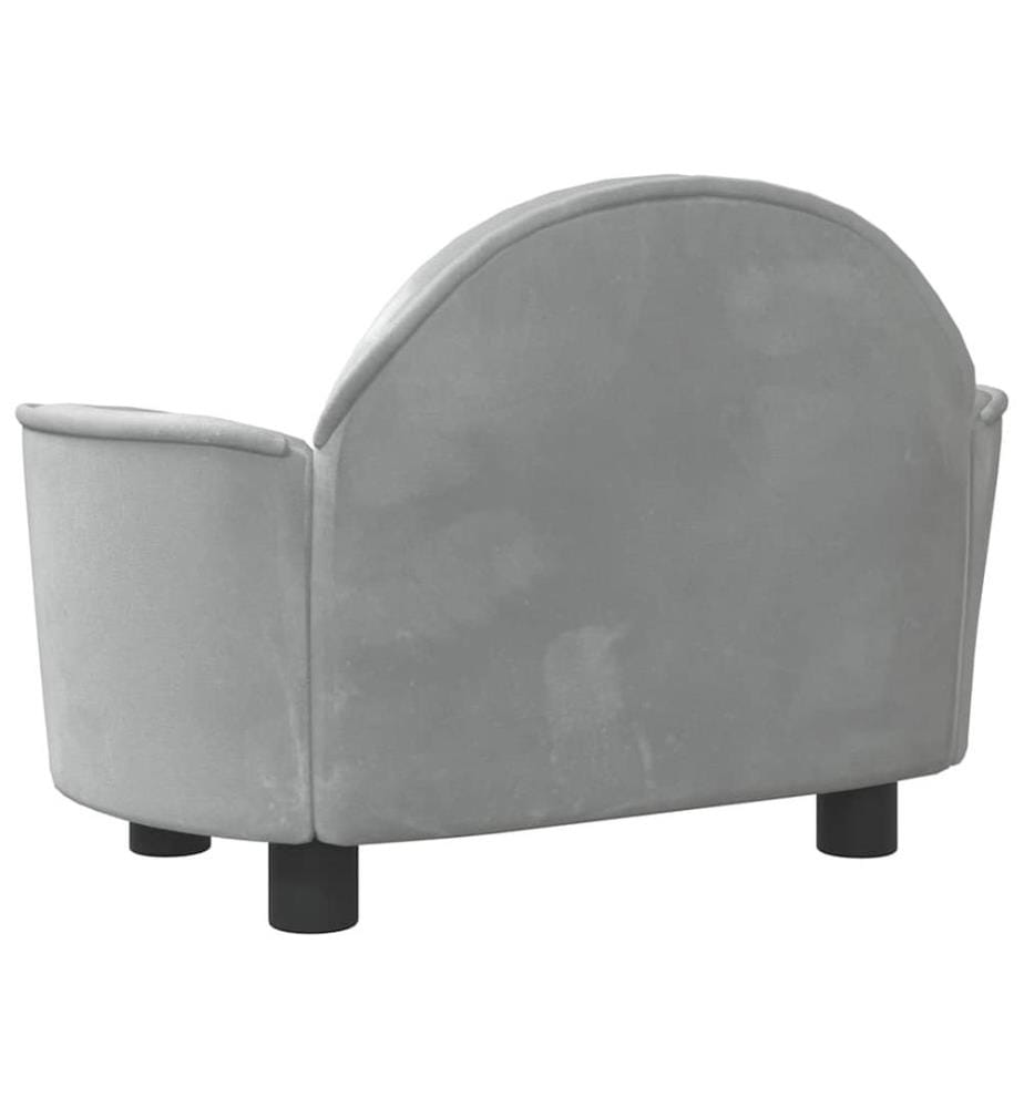Hundebett Hellgrau 66x40x45 cm Samt