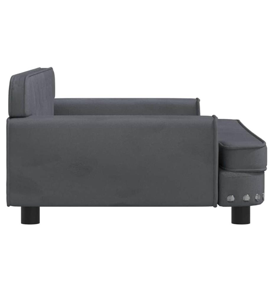 Hundebett Dunkelgrau 90x53x30 cm Samt