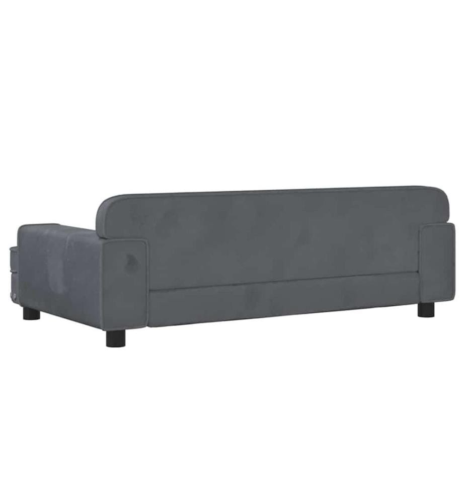 Hundebett Dunkelgrau 90x53x30 cm Samt