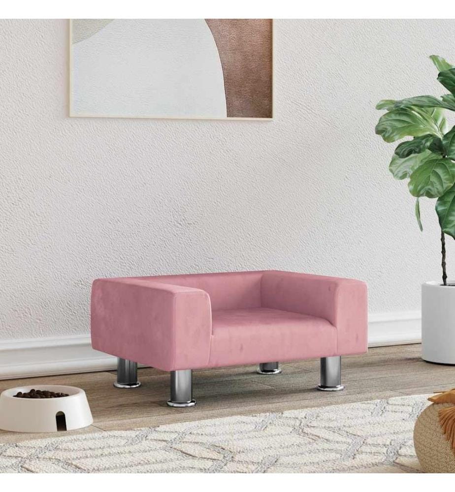 Hundebett Rosa 50x40x26,5 cm Samt