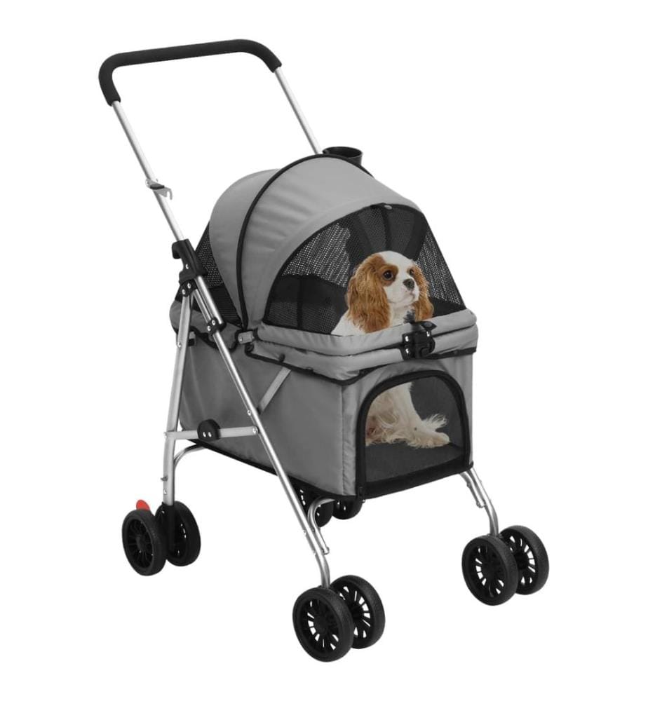 Poussette pour chien pliante Gris 76x50x100 cm Tissu Oxford