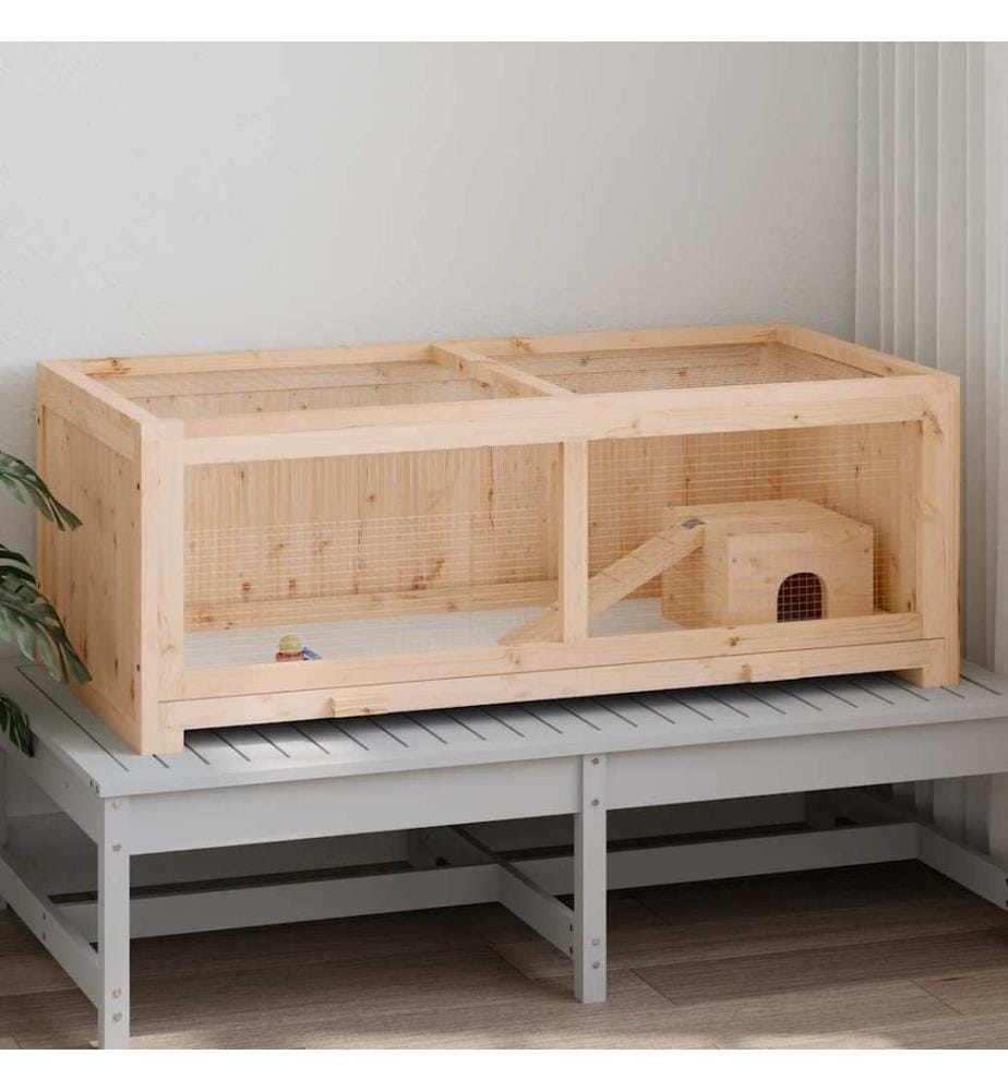 Cage à hamster 104x52x38 cm bois massif de sapin