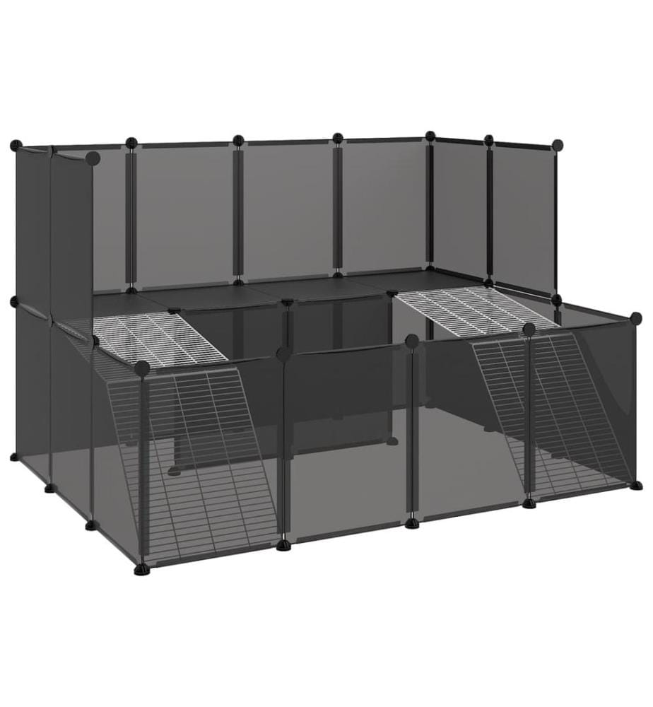 Kleintierkäfig Schwarz 143x107x93 cm PP und Stahl