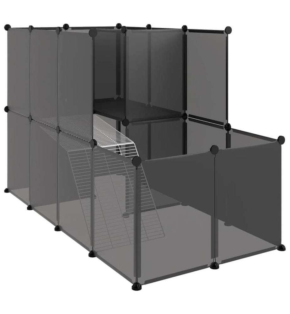 Kleintierkäfig Schwarz 142x74x93 cm PP und Stahl