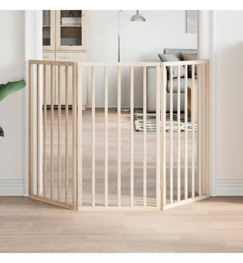 Barrière pour chien pliable à 3 panneaux 150 cm Bois de peuplier