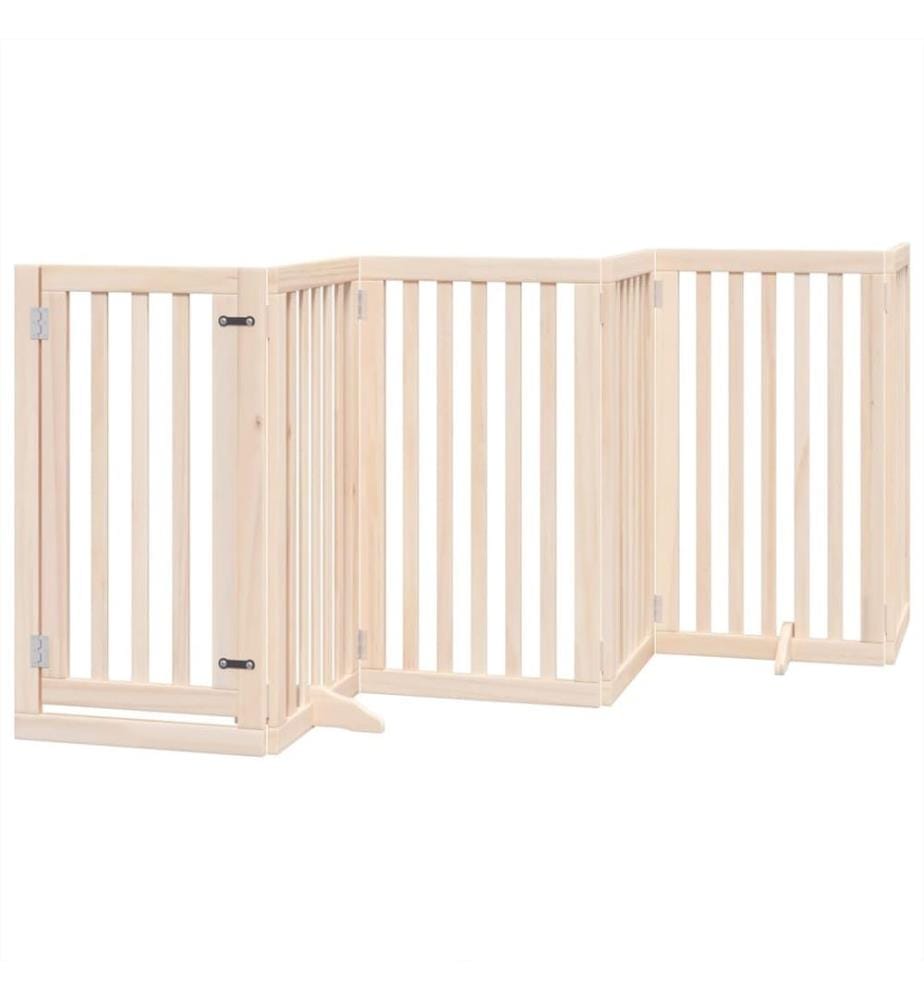 Barrière pour chien avec porte pliable 6 panneaux 300 cm Bois de peuplier