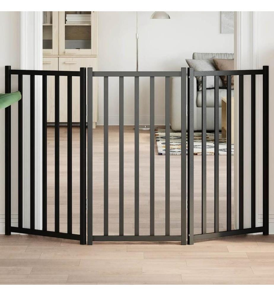 Barrière pour chien pliable 3 panneaux 150 cm bois sapin massif